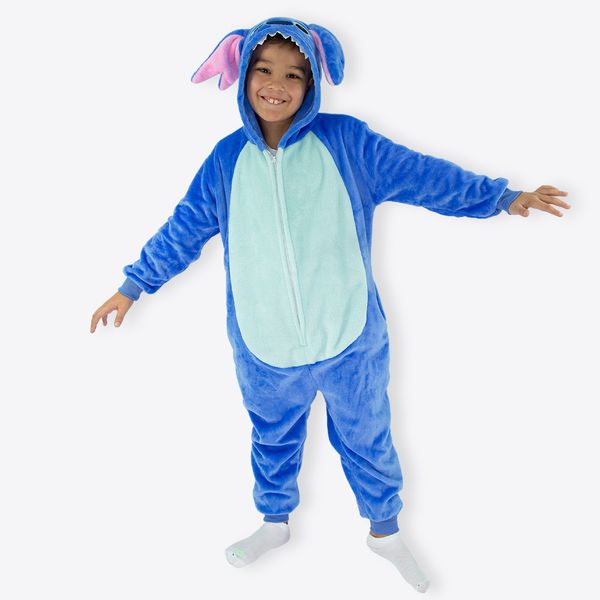 Macacão Kigurumi Infantil de 7 a 8 Anos Stitch - Disney