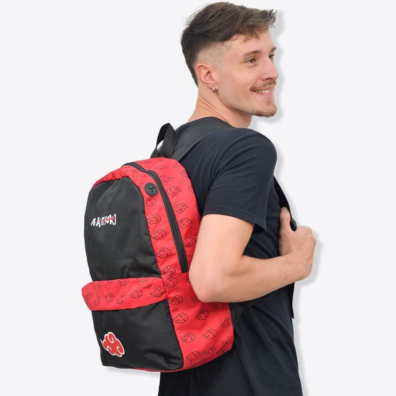 NARUTO-Akatsuki bolsa de peito vermelho nuvem para homens e mulheres,  mochila tiracolo, bolsa de ombro pequena, impermeável, casual, presente