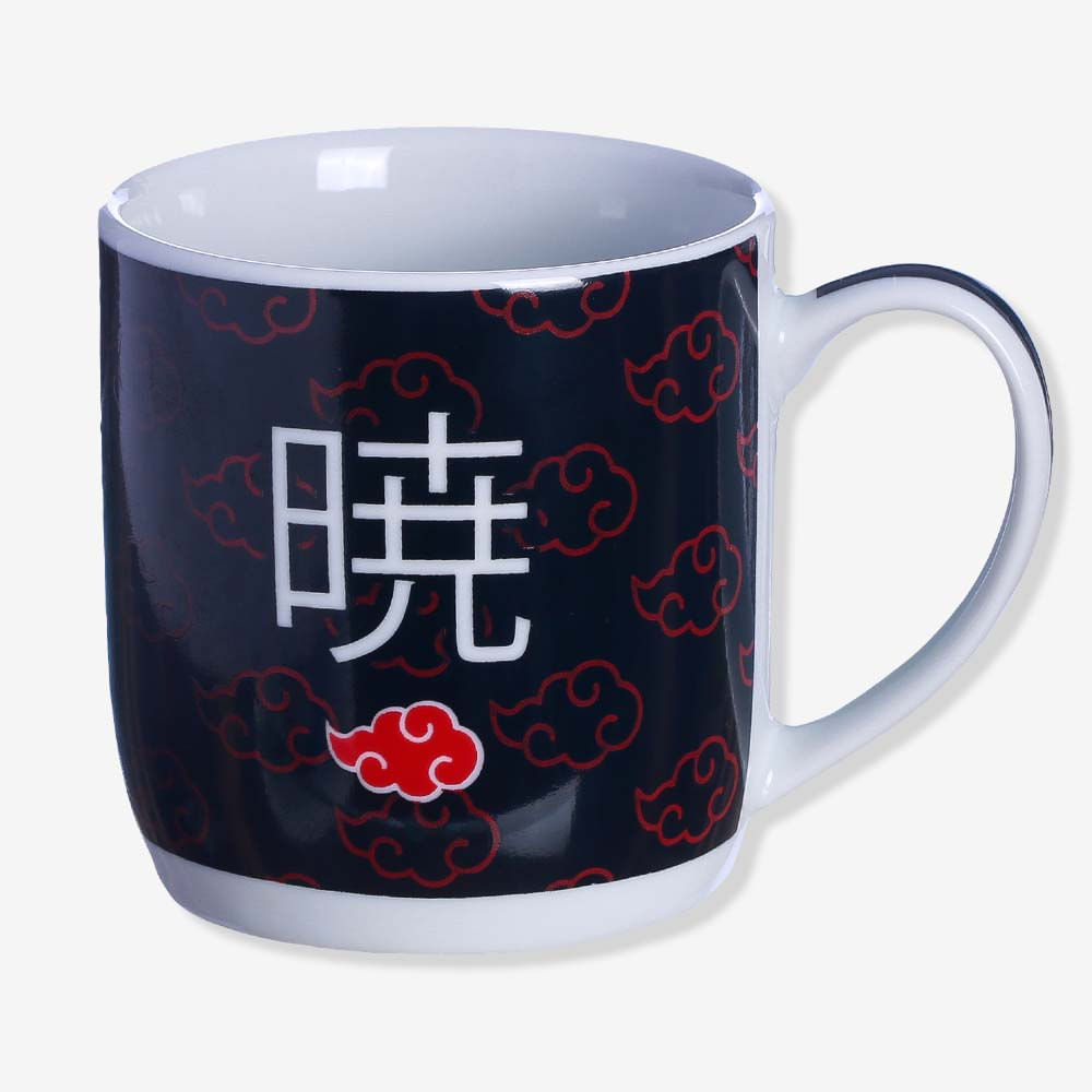 Caneca Nuvem Akatsuki Naruto Cerâmica Preta 400Ml Oficial VIZ