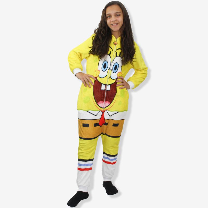 Macac o Kigurumi Infantil 3 a4 Anos Bob Esponja Zonacriativa