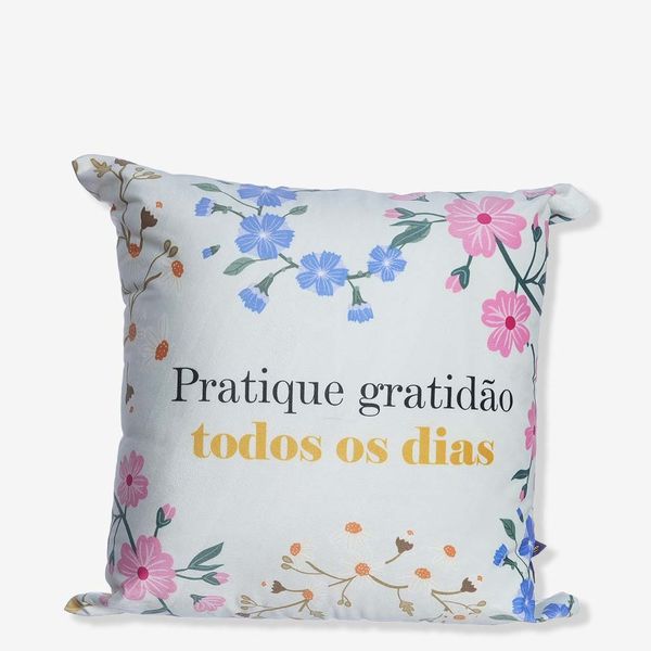 Almofada 40x40 Motivacional Floral – Zonacriativa