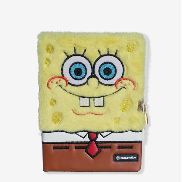 Caderno Diário com Cadeado Pelúcia Bob Esponja