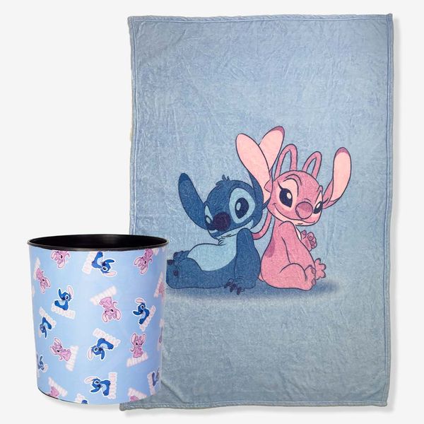 Kit Manta com Balde Stitch e Angel - Disney