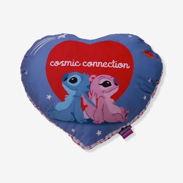 Almofada Formato Coração Stitch e Angel - Disney