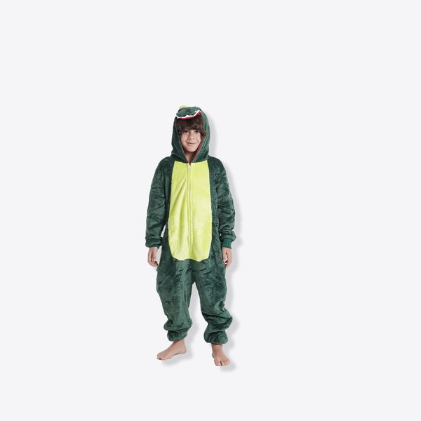 Macacão Kigurumi Infantil de 7 a 8 Anos Dinossauro – Zonacriativa