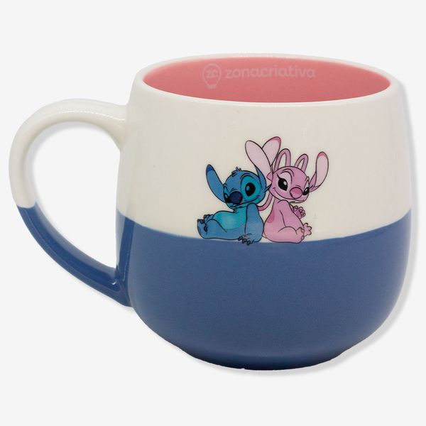 Caneca Maggie Stitch e Angel Namorados - Disney