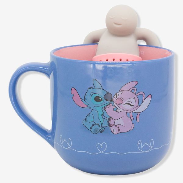 Caneca com Infusor Stitch e Angel Namorados - Disney